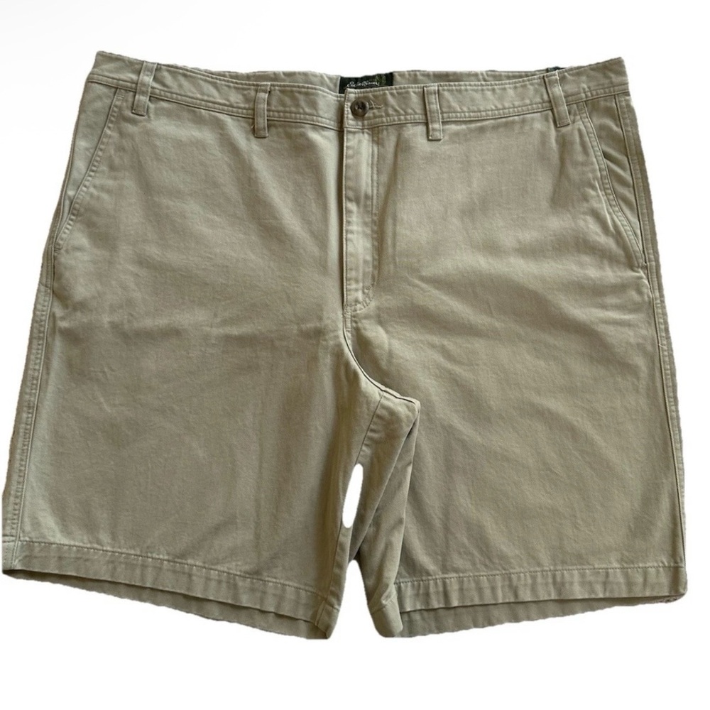 Eddie Bauer Flat Front Chino Shorts Men’s 42-Khaki Beige Cotton Dadcore Outdoor